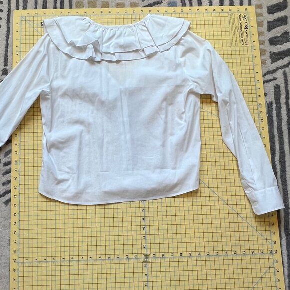 The Shirt Amalia ruffle neck white ruffle button up sz S - Picture 10 of 14